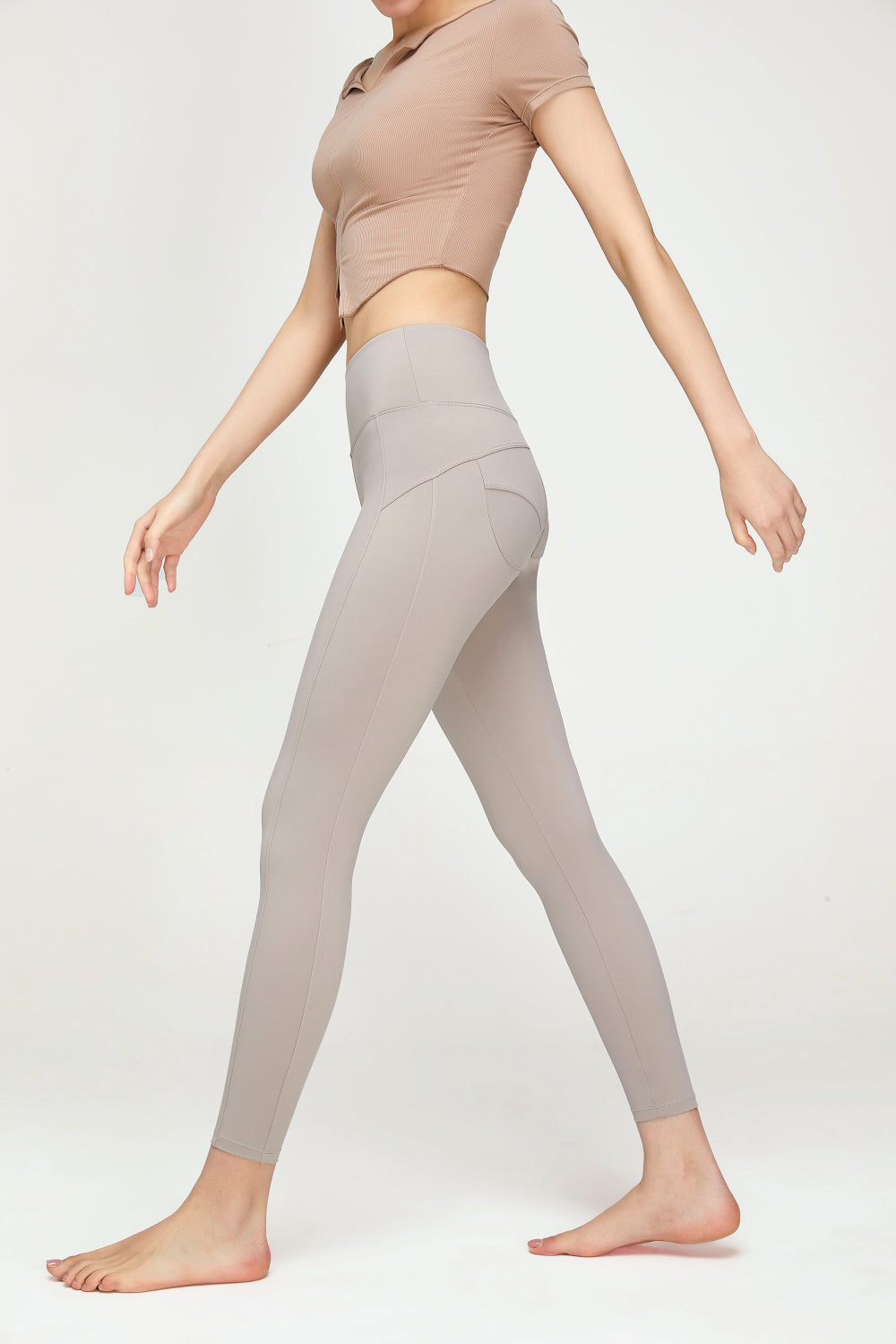 TrainTech Seam Detail Wide Waistband Sports Leggings - FleekGoddess