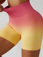 TrainTech Gradient Wide Waistband Slim Fit Sports Shorts - FleekGoddess