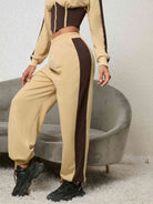 FleeceFlex Contrast Sweatshirt and Sweatpants Set - FleekGoddess