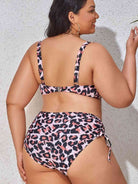 Fleek Goddess Plus Size Printed Drawstring Detail Bikini Set - FleekGoddess