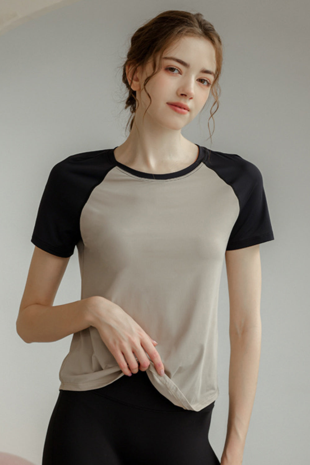 FleeceFlex Round Neck Short Raglan Sleeve T-Shirt - FleekGoddess
