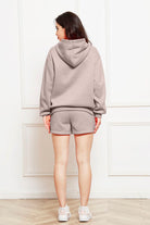 FleeceFlex Drop Shoulder Long Sleeve Hoodie and Shorts Set - FleekGoddess