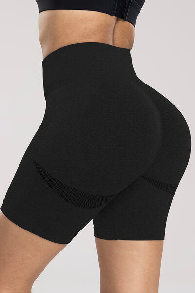 Wide Waistband High Waist Active Shorts - FleekGoddess