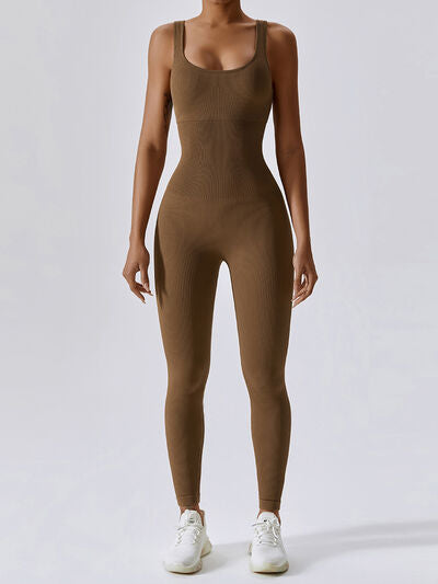 Wide Strap Sleeveless Active Jumpsuit - FleekGoddess