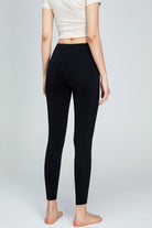 TrainTech Seam Detail Wide Waistband Sports Leggings - FleekGoddess