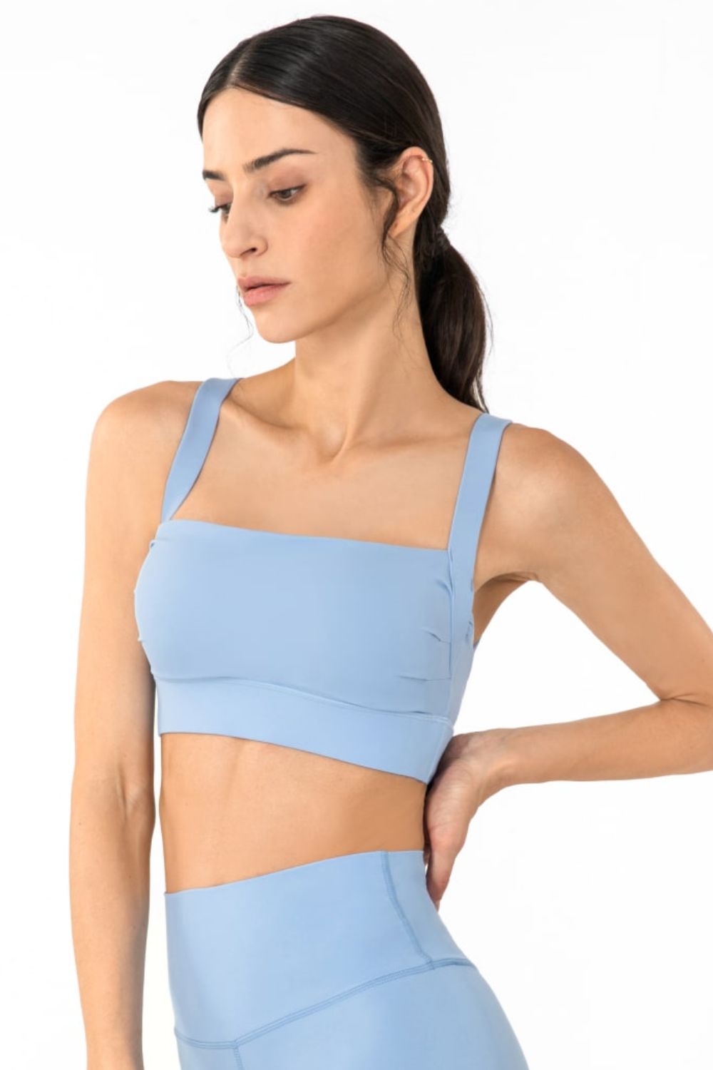 TrainTech Pleated Open Back Sports Bra - FleekGoddess