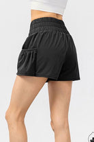 TrainTech Elastic Waist Pocketed Active Shorts - FleekGoddess