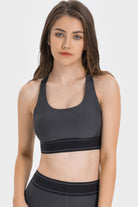 TrainTech Contrast Sports Bra - FleekGoddess