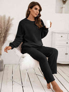 FleeceFlex Teddy Long Sleeve Top and Pants Lounge Set - FleekGoddess