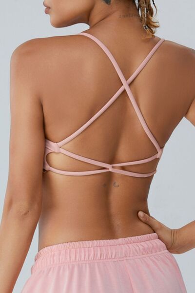 YogaFlex Crisscross Spaghetti Strap Active Bra - FleekGoddess