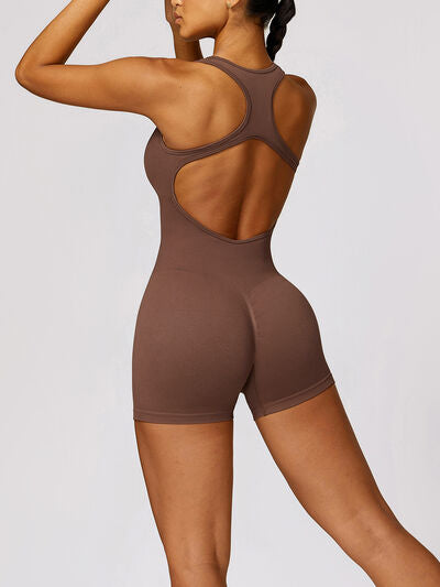 Racerback Cutout Active Romper - FleekGoddess