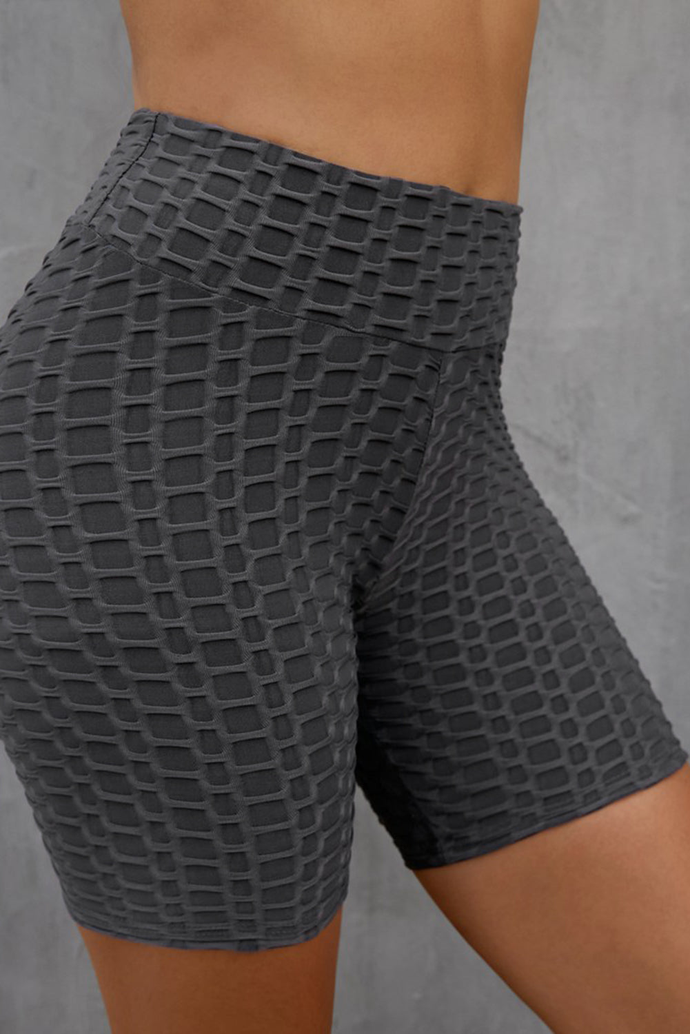 TrainTech Textured High Waisted Biker Shorts - FleekGoddess