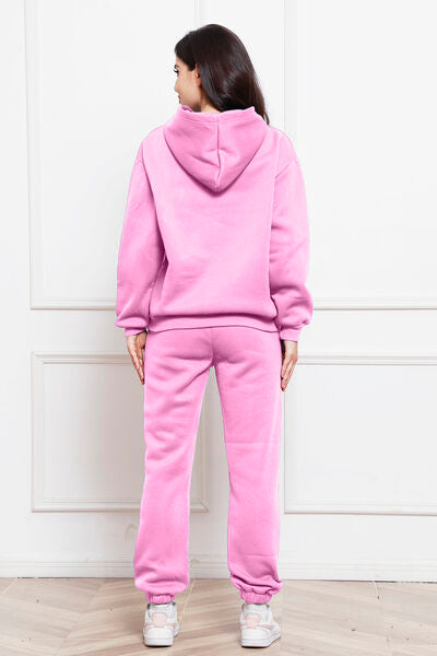 FleeceFlex Drop Shoulder Long Sleeve Hoodie and Pants Set - FleekGoddess