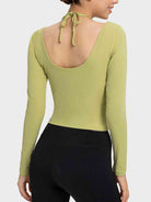 TrainTech Halter Neck Long Sleeve Sporty Top - FleekGoddess