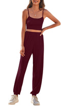 FleeceFlex Cropped Cami and Side Split Joggers Set - FleekGoddess