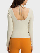 TrainTech Halter Neck Long Sleeve Sporty Top - FleekGoddess