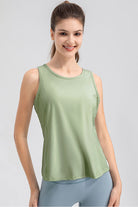 TrainTech Wide Strap Round Neck Active Tank - FleekGoddess