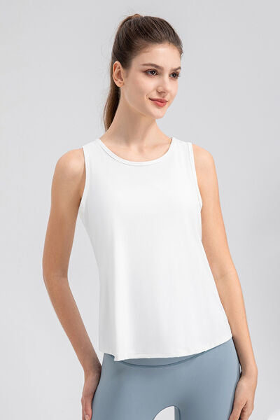 TrainTech Wide Strap Round Neck Active Tank - FleekGoddess