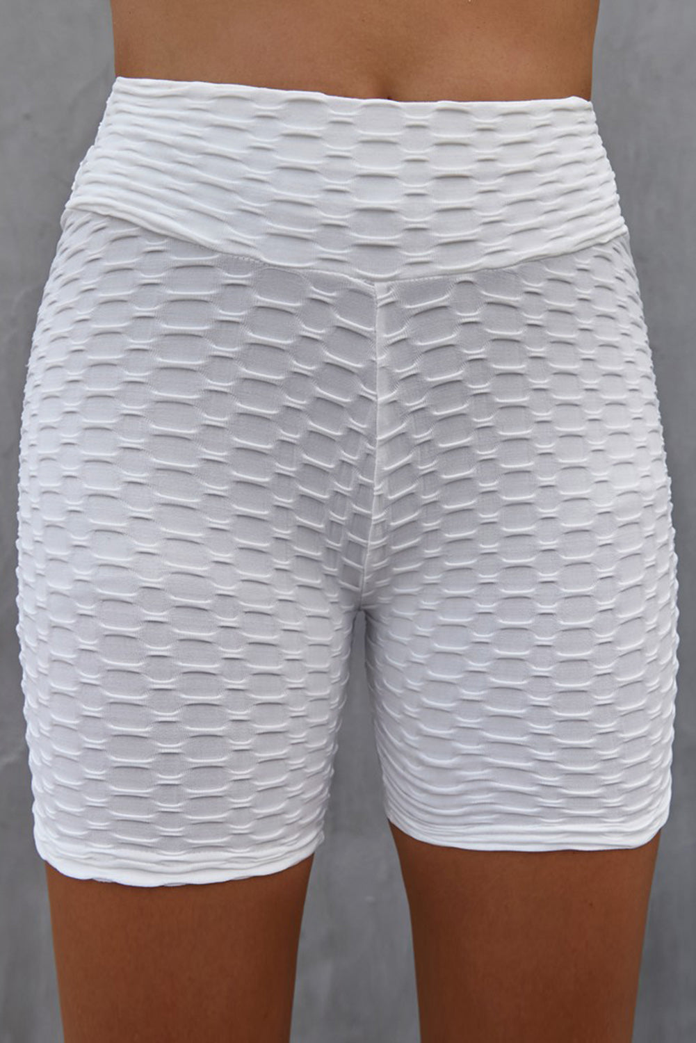 TrainTech Textured High Waisted Biker Shorts - FleekGoddess